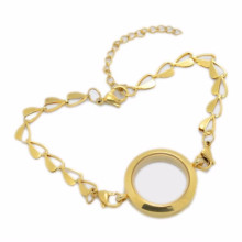 Bracelets de médaillon de charme de boîte de pillule d&#39;or en vrac bon marché pour des femmes